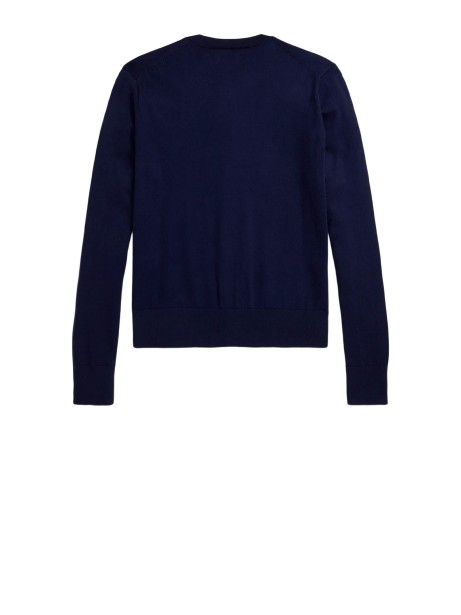 Cardigan Polo Ralph Lauren in Cotone Pima Blu Navy
