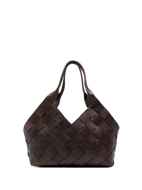 Castello 4cm Diagonal Straps 8111 DKBrown - Handcrafted Leather Tote