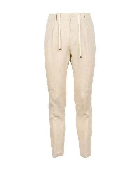 Cruna Slim Fit Technical Fabric Trousers in Midnight Blue