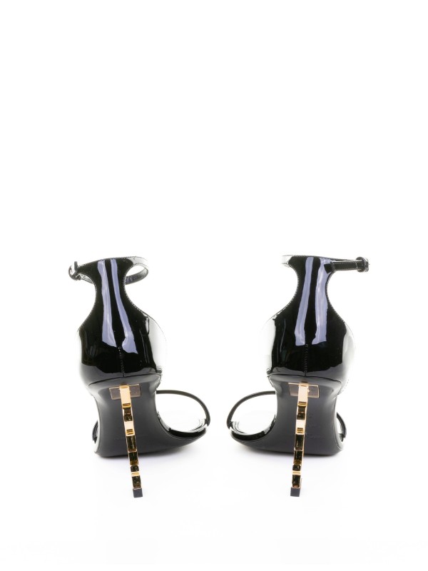 Sandali OPYUM in Vernice con Tacco Nero - Saint Laurent
