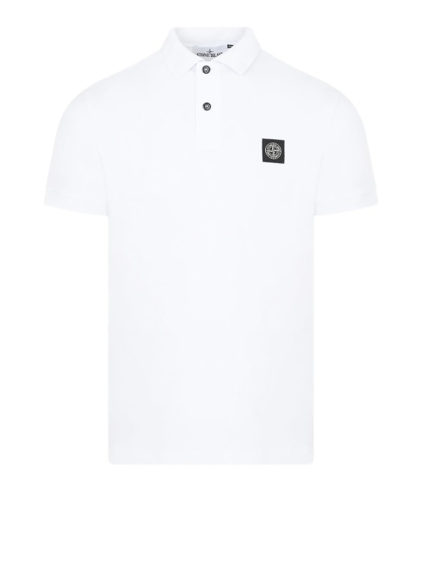 Stone Island Slim Fit Compass Logo Long Sleeve Polo