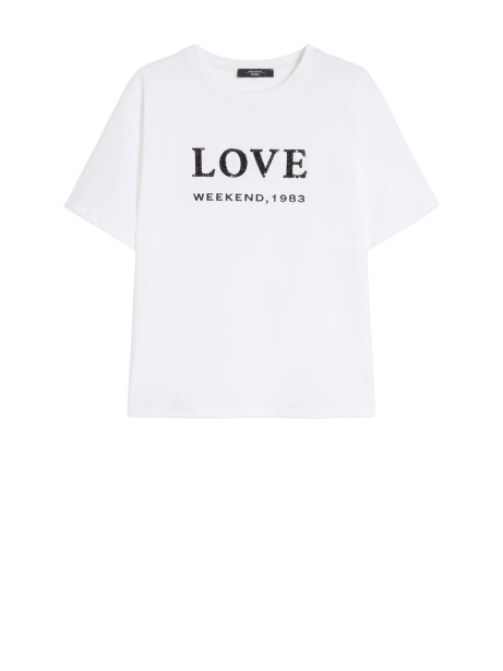 Embroidered Print T-Shirt in White