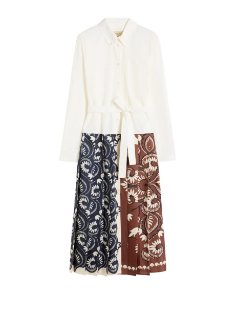 Abito chemisier WKDondina in cotone e twill stampato - Bianco