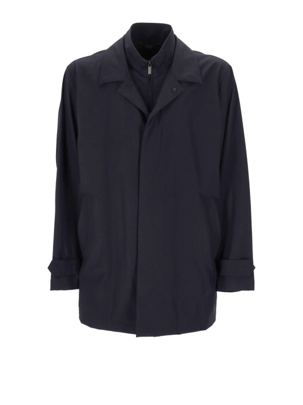 Fay Double-Breasted Wool Blend Coat