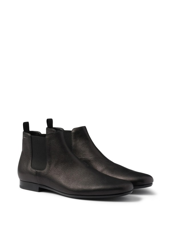 Prada Black Leather Chelsea Boots