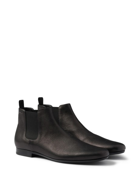 Prada Black Leather Chelsea Boots