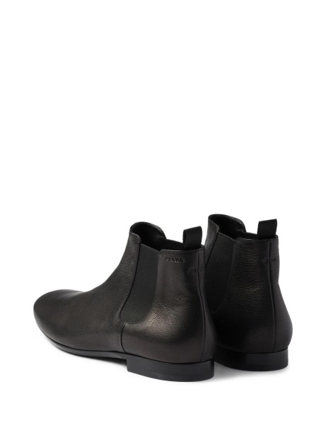 Prada Black Leather Chelsea Boots