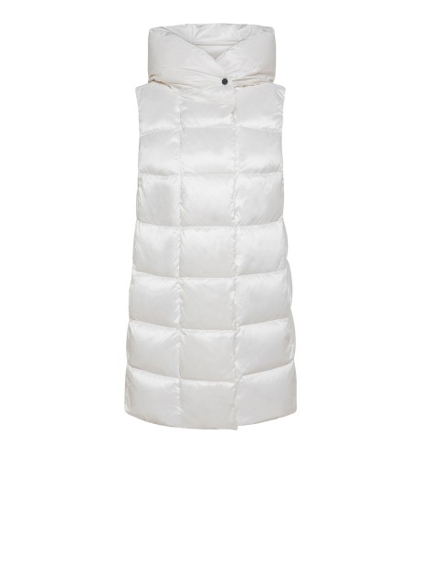 Gilet lungo trapuntato bianco