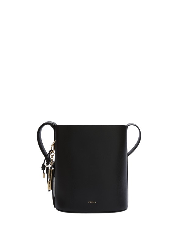 Furla Borsa a Tracolla Roxie in Pelle Nera con Logo