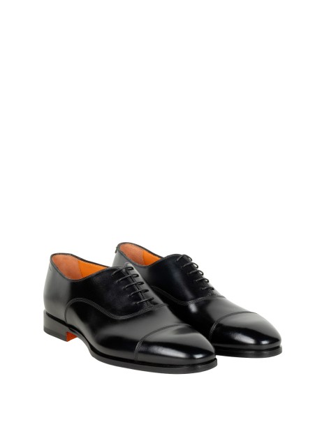 Santoni Polished Leather Oxford Shoes 2