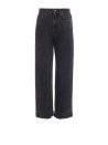 Chloé High-Rise Cropped Wide-Leg Jeans in Black Denim