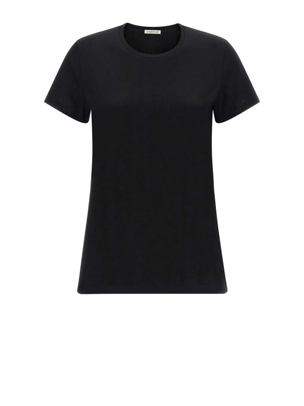 T-shirt Moncler in Jersey di Cotone con Patch Logo