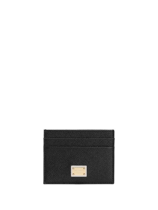 Dolce & Gabbana Black Calfskin Credit Card Holder