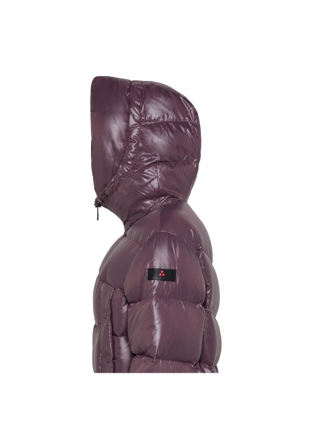 Women's plum quilted down jacket with hood 2