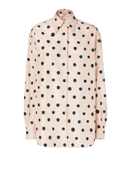 Fendi Pink Printed Taffeta Shirt