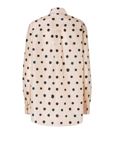 Camicia in Taffetà Rosa con Motivo Falena Dots 2