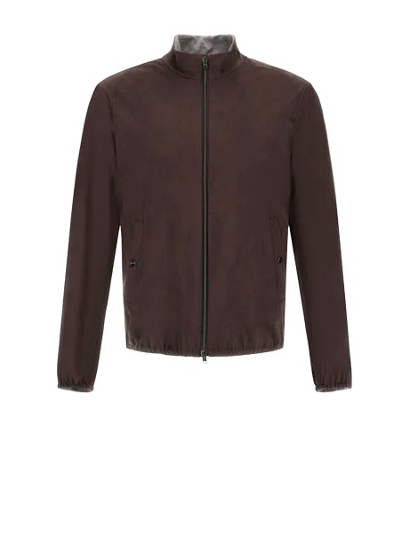 Herno Men's Dark Brown Suede Effect Jacket