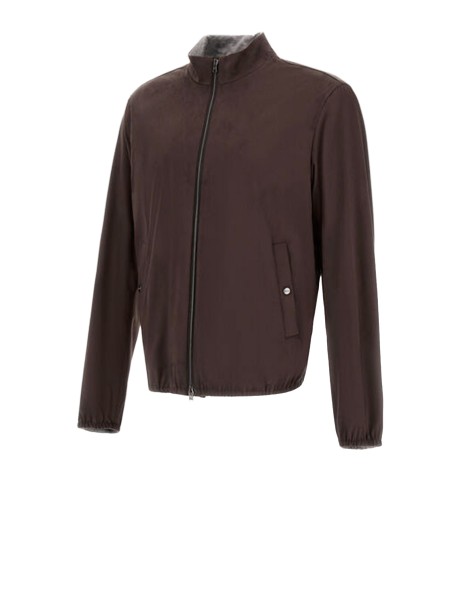 Herno Men's Dark Brown Suede Effect Jacket