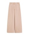 Max Mara Weekend Pink Cotton Canvas Wide-Leg Trousers