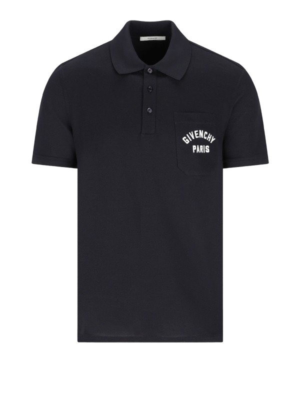 Givenchy Dark Navy Embroidered Polo Shirt