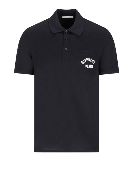 Givenchy Dark Navy Embroidered Polo Shirt