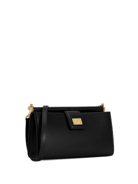 Phone Bag in Pelle di Vitello Plongé Nero - Dolce&Gabbana 2