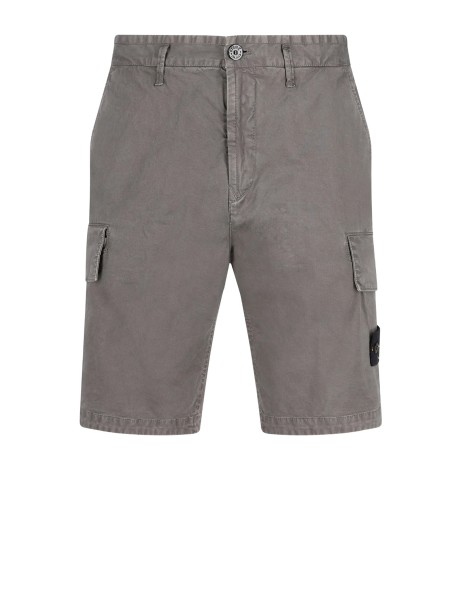 Stone Island Men's Grey Cotton Shorts