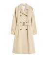 Water-Repellent Gabardine Trench Coat with Print in Plum