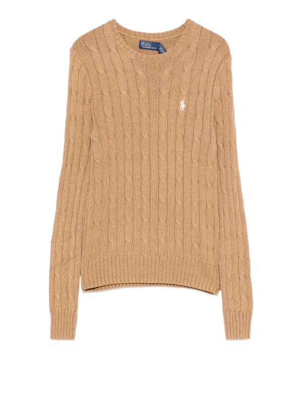 Polo Ralph Lauren Camel Melange Cable-Knit Sweater