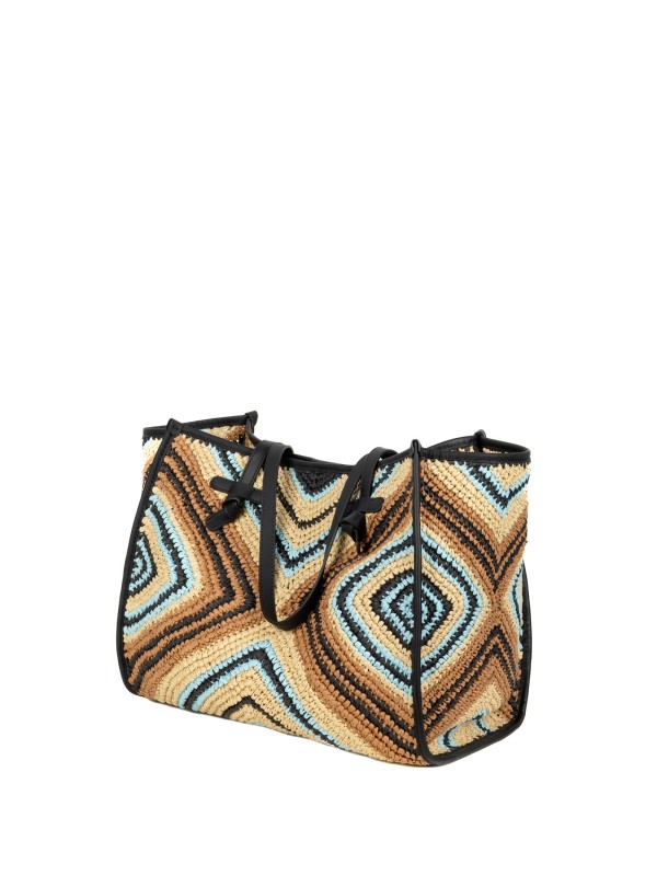 Gianni Chiarini Marcella BS 6850 Rafia Nero Tote Bag