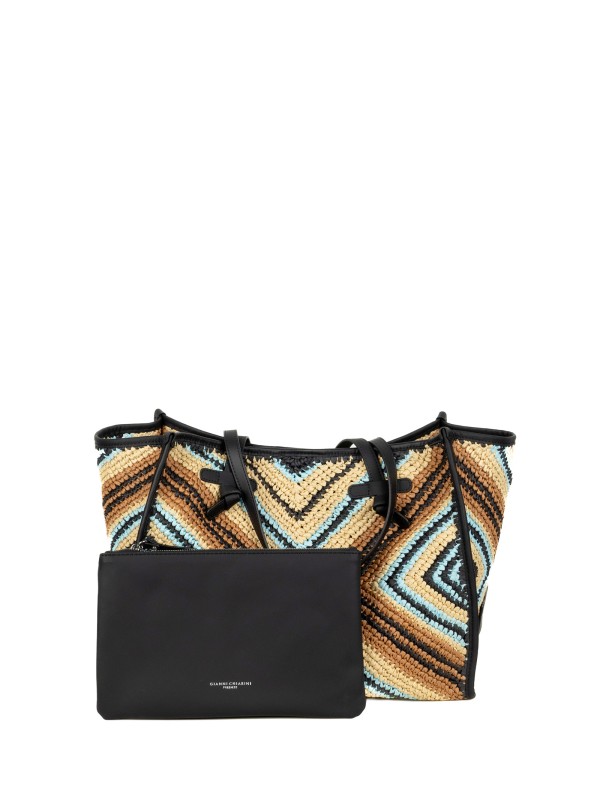 Borsa Shopper Marcella in Rafia Nera di Gianni Chiarini