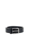 Bottega Veneta Black Intrecciato Leather Belt