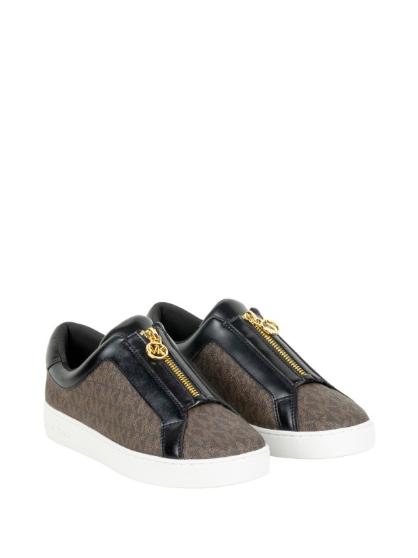 Michael Kors Keaton Zip Slip-On Sneakers in Brown
