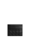 Bottega Veneta Black Intrecciato Leather Credit Card Holder