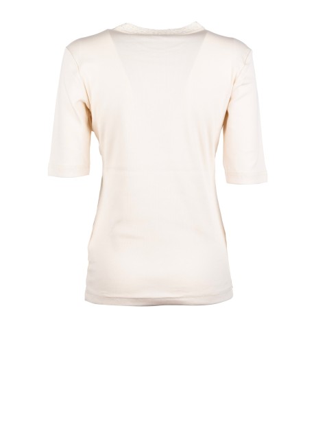 T-shirt in jersey con paillettes e maniche a gomito 2