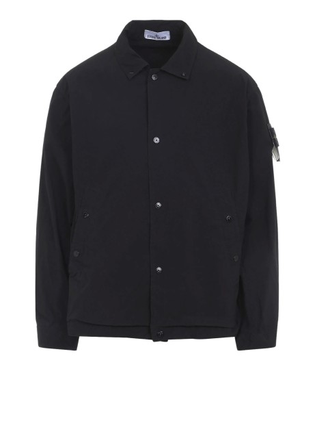 Stone Island Men's Shirt-Jacket with Logo Application