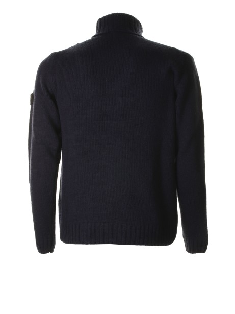 Blue turtleneck woven with logo 2