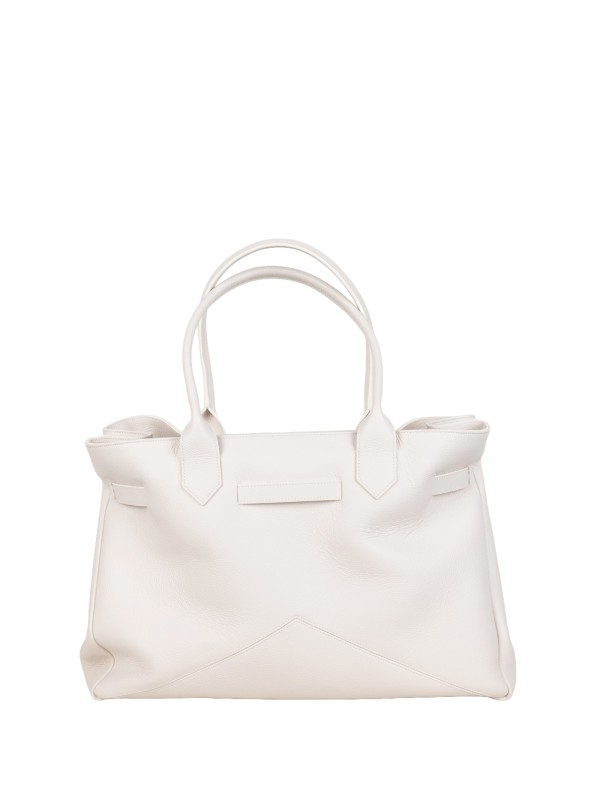 Ballantyne Medium White Kate 993 Bag - Luxury Leather Tote