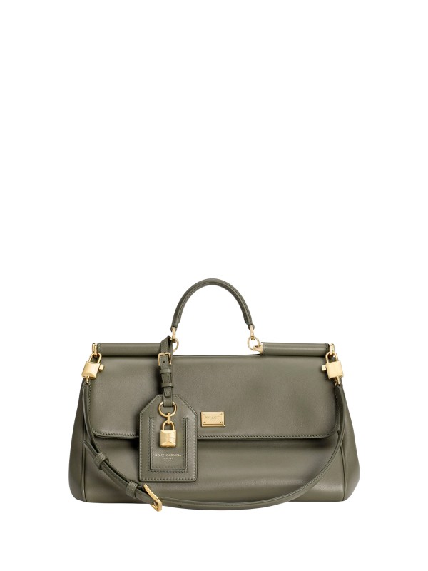 Medium My Sicily Handbag in Green Plongé Calfskin