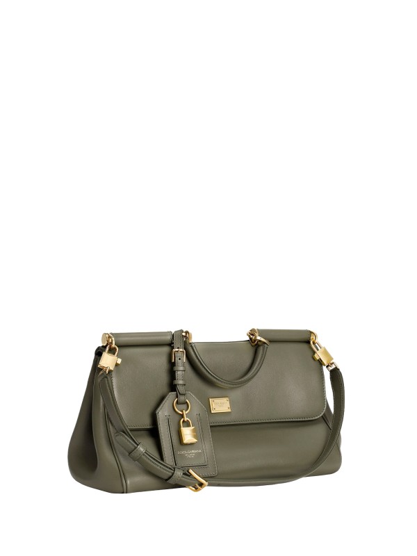 Medium My Sicily Handbag in Green Plongé Calfskin
