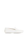 Tod's Women's White Leather Moccasins with Metal Details