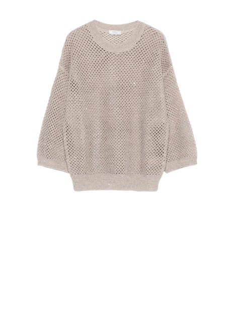 PESERICO Linen Pullover with Embellishments