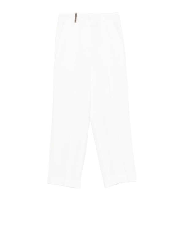 Pantaloni in velluto a coste bianchi Peserico