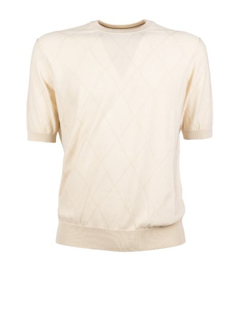 Peserico Men's White Tricot Sweater