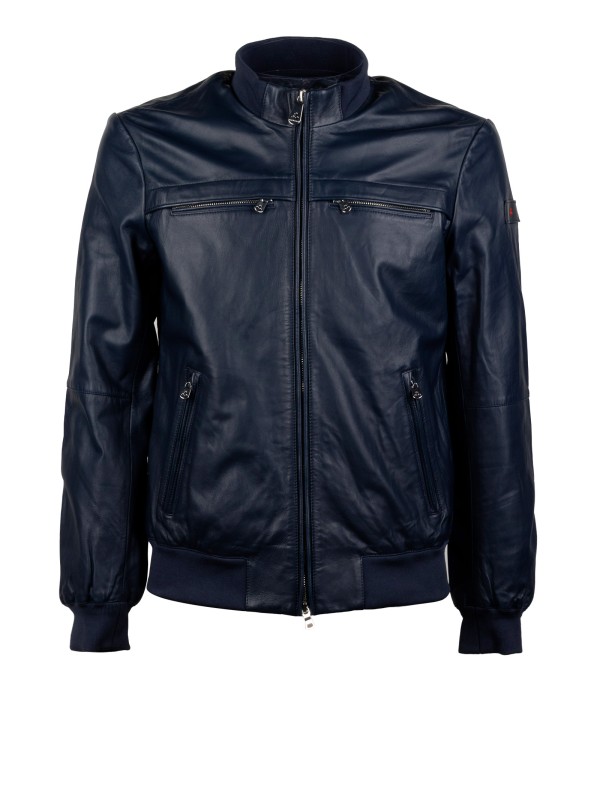 Giacca Biker in Nappa Blu Grafite - Peuterey