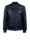 Giacca Biker in Nappa Blu Grafite - Peuterey