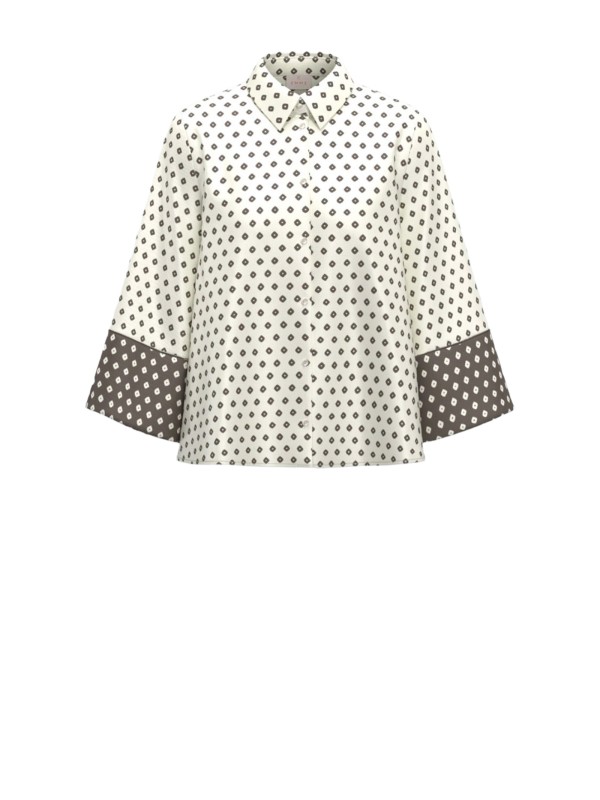 Emme Marella White Boxy Blouse with Polo Collar