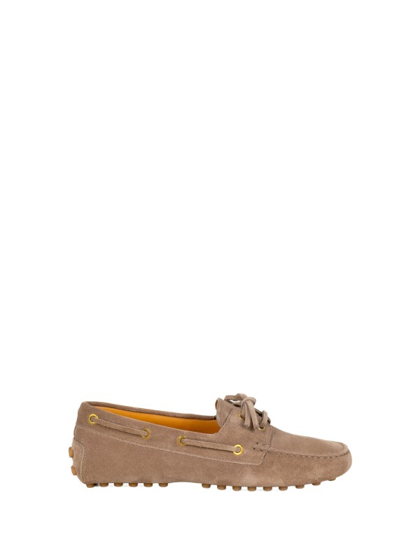 Tod's Suede Moccasin Boat Shoes with Rubber Pebble Sole