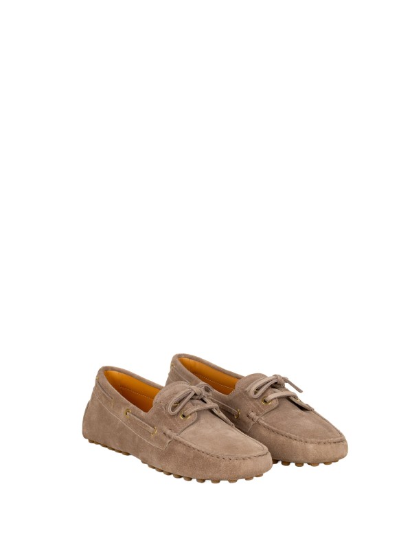 Tod's Suede Moccasin Boat Shoes with Rubber Pebble Sole