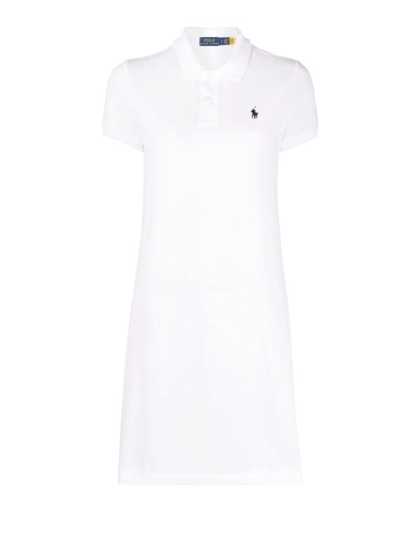 Abito Polo Ralph Lauren in Cotone Bianco